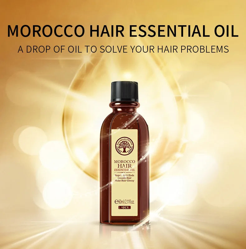 Morocco Hair Essential Argan Essence Oil Moisturizer Brightening Smooth Nourishing Repair Dry Damaged Hair 60Ml